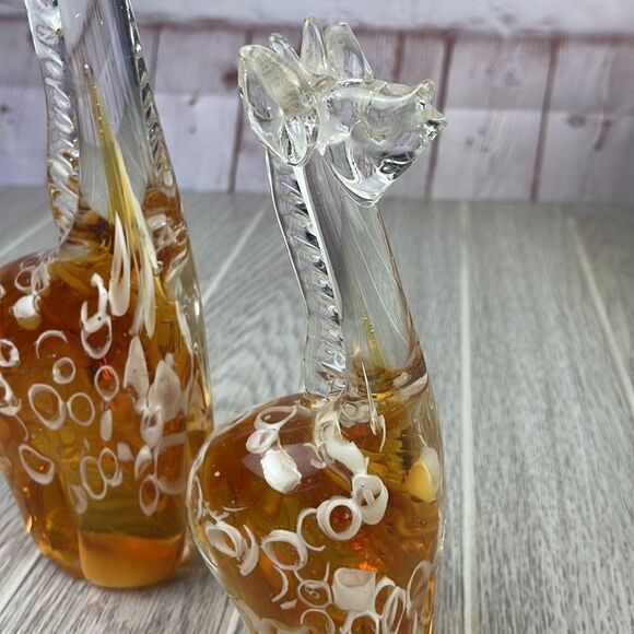 Vintage Murano Art Glass Figurine Giraffe Mother and Calf.  Set of 2. - Picture 3 of 11